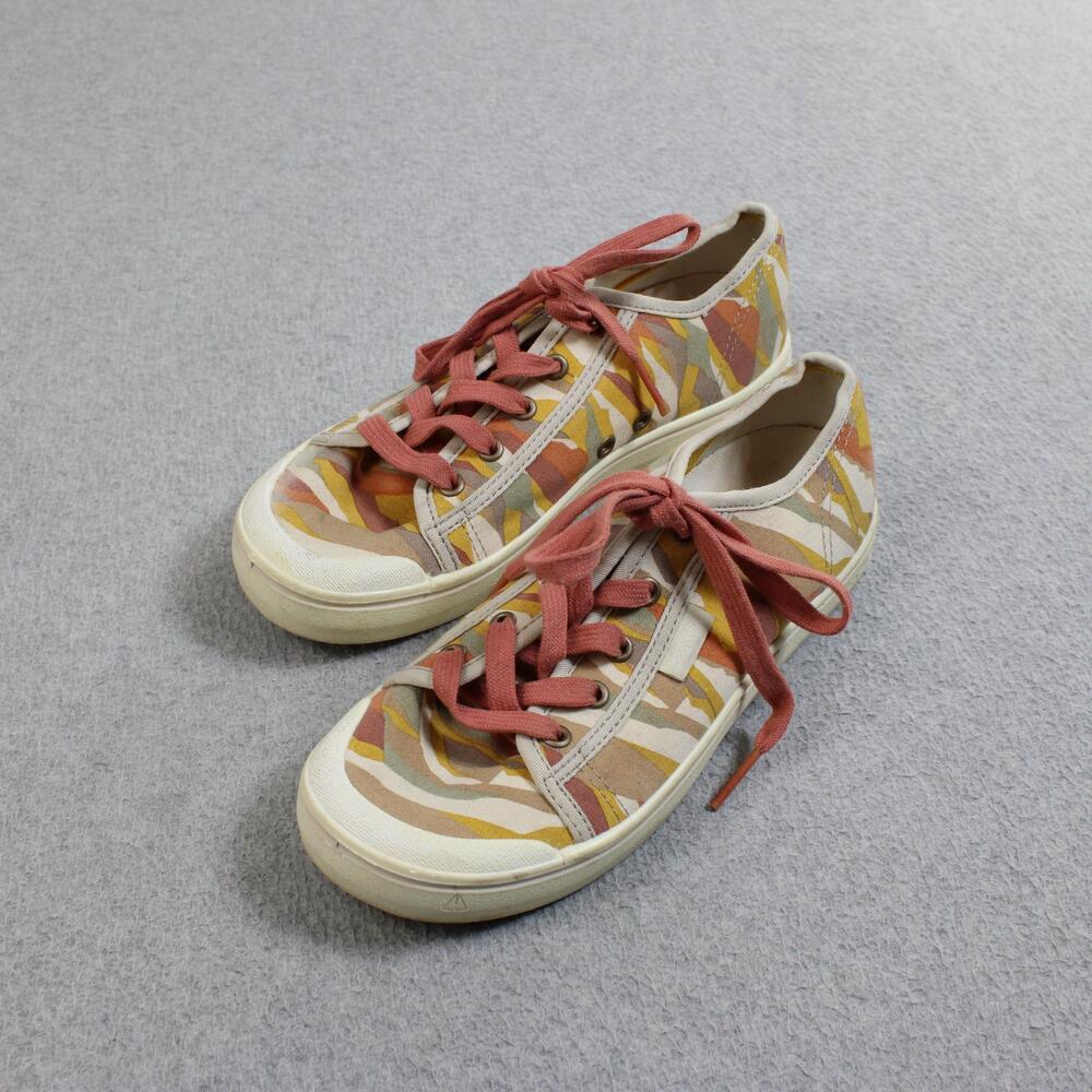 KEEN Shoes Women 8 Multicolor Camo Striped Canvas Lace Up Sneaker Comfort Walk